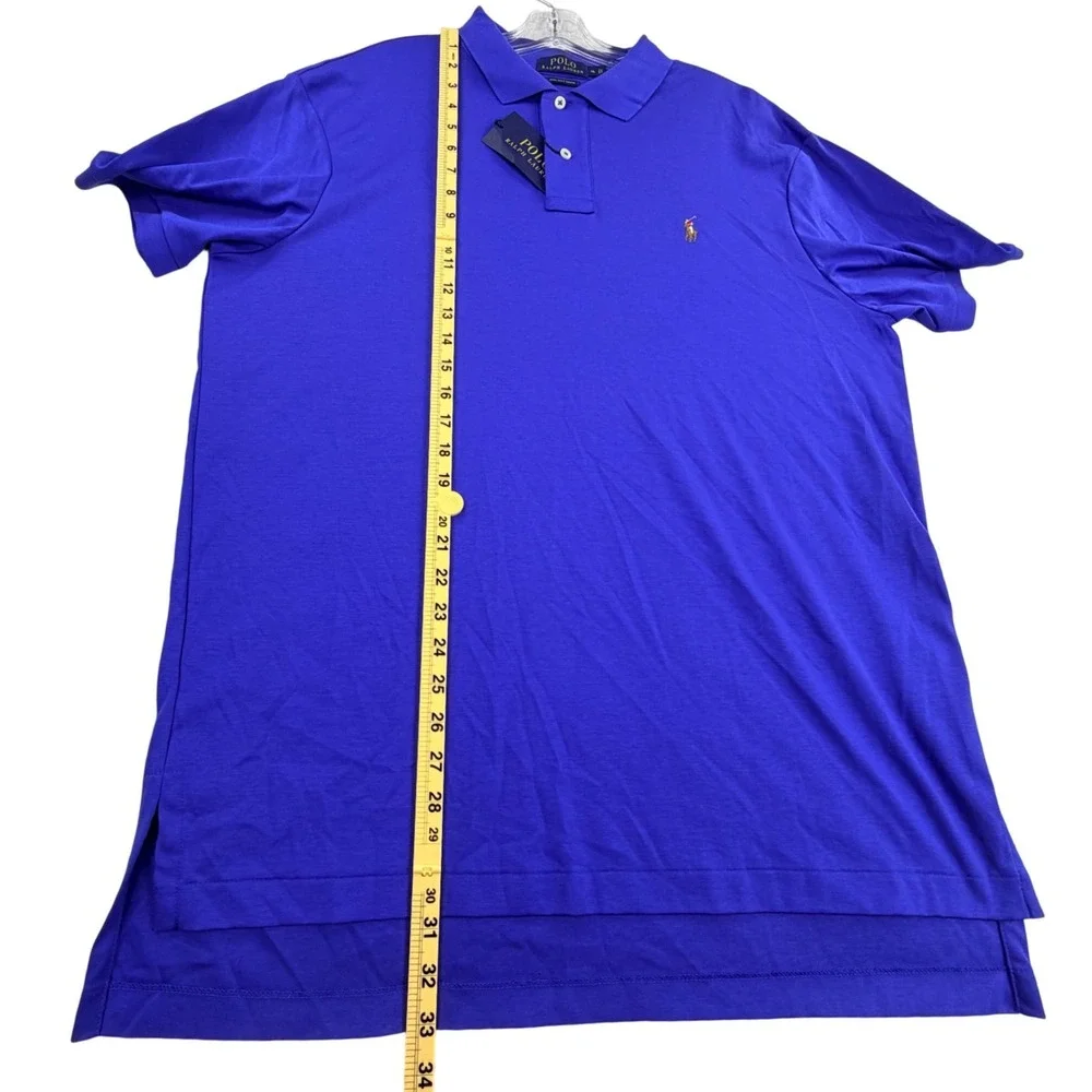 Polo Ralph Lauren Pima Soft Touch Shirt Men XL Rugby Royal Blue Flesh Pony NWT